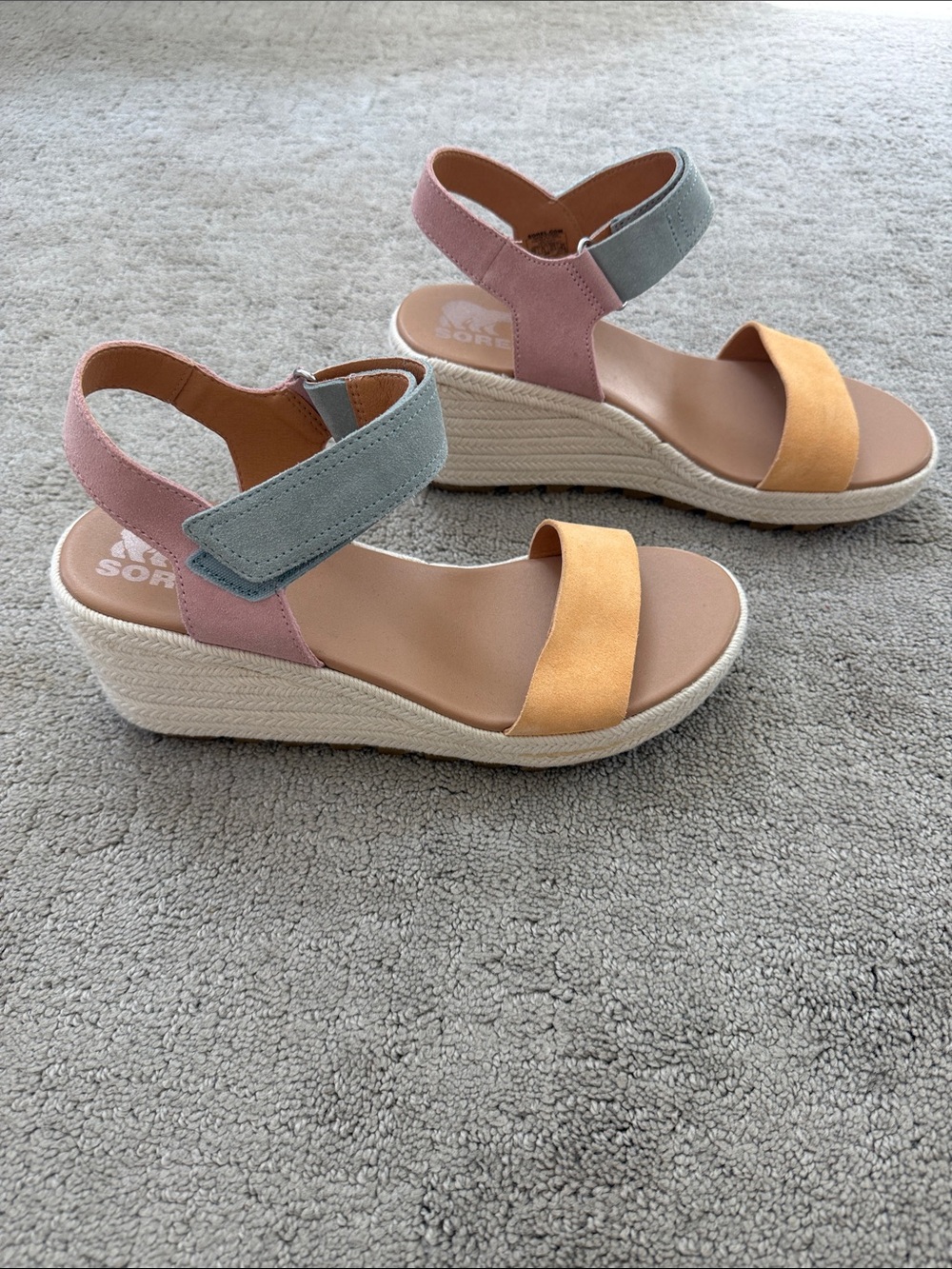 Sorel Multicolor Women’s Wedge Sandals - Pink, Sage & Mustard